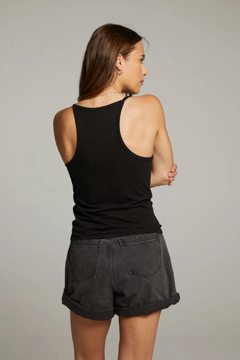 Women Chaser Brand Emma Black Tank Top