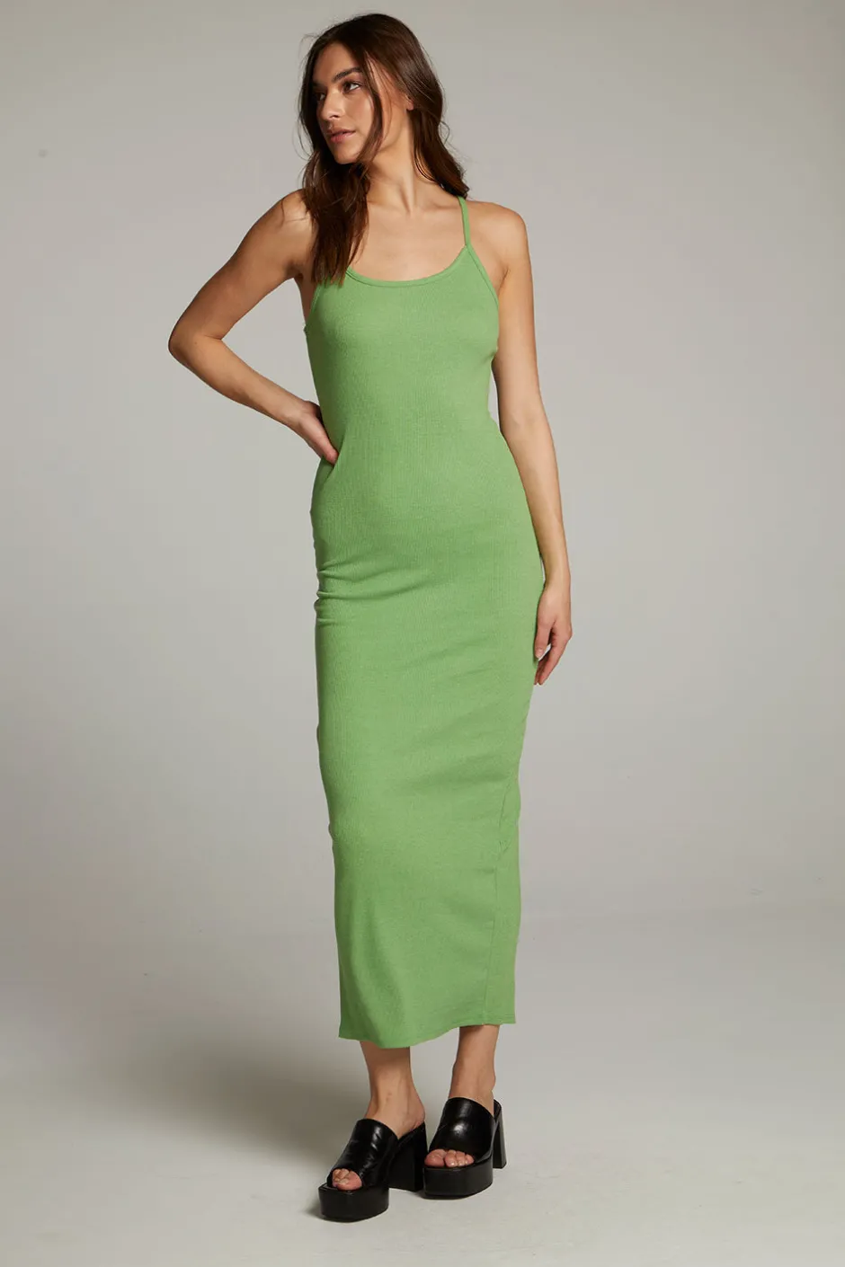Women Chaser Brand Emma Piquant Green Maxi Dress