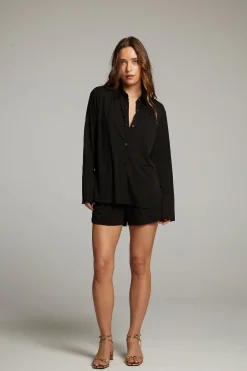 Women Chaser Brand Ethan Black Button Up