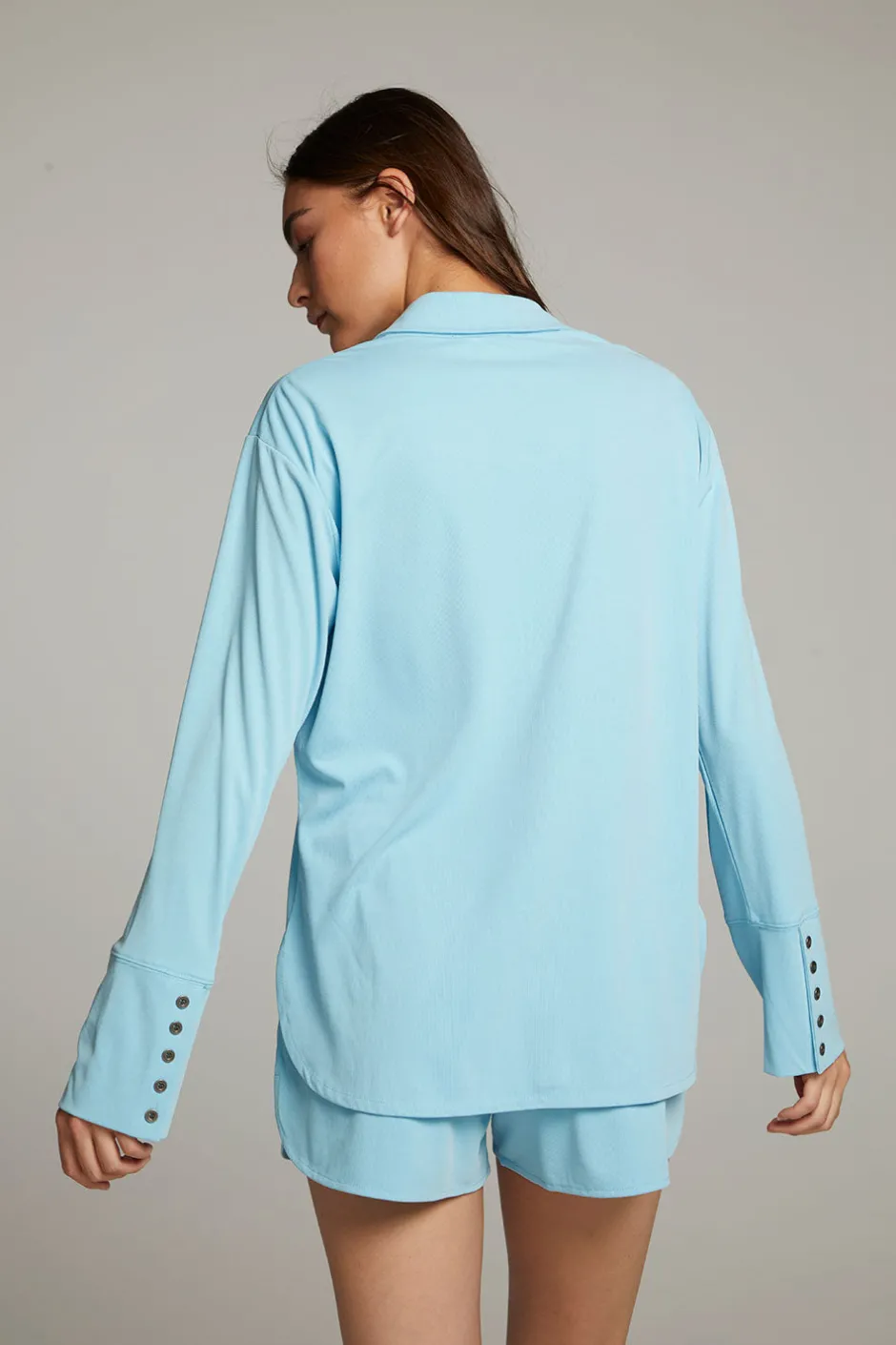 Women Chaser Brand Ethan Clear Sky Button Up