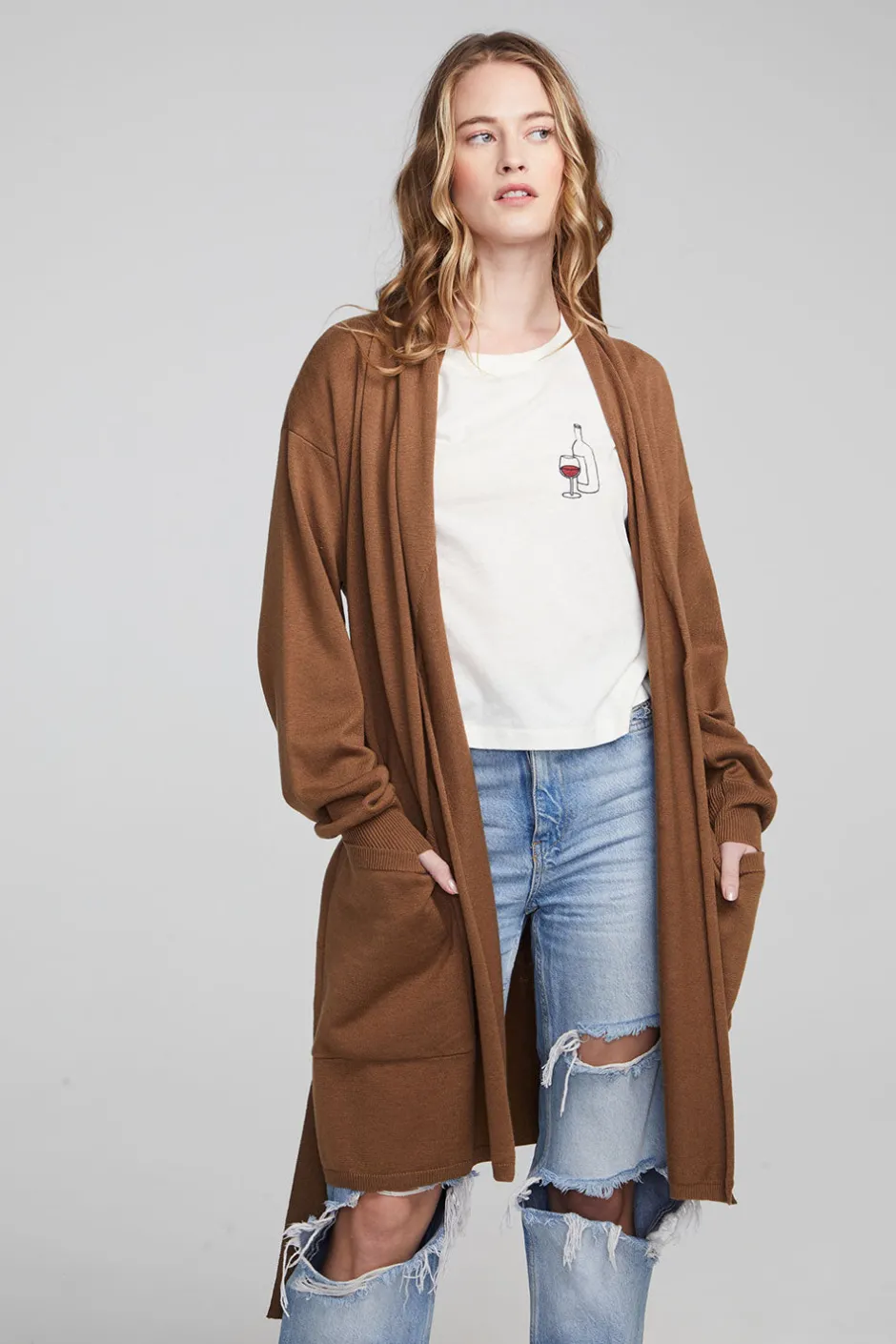 Women Chaser Brand Eve Deep Taupe Sweater