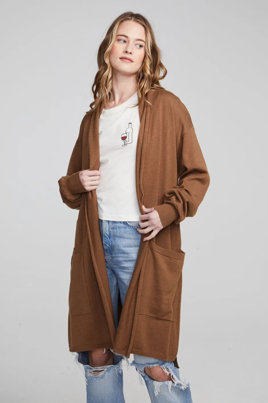 Women Chaser Brand Eve Deep Taupe Sweater