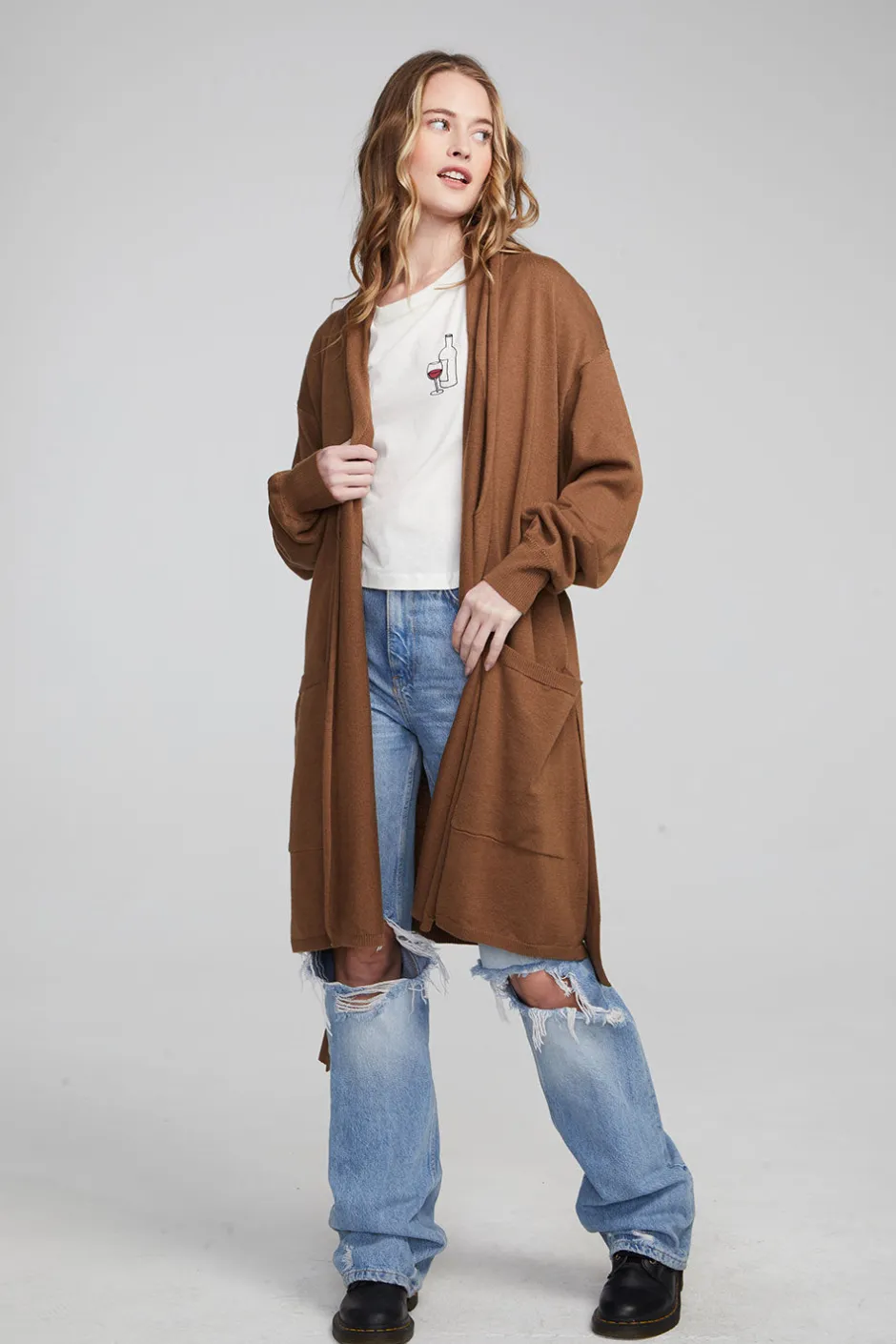Women Chaser Brand Eve Deep Taupe Sweater