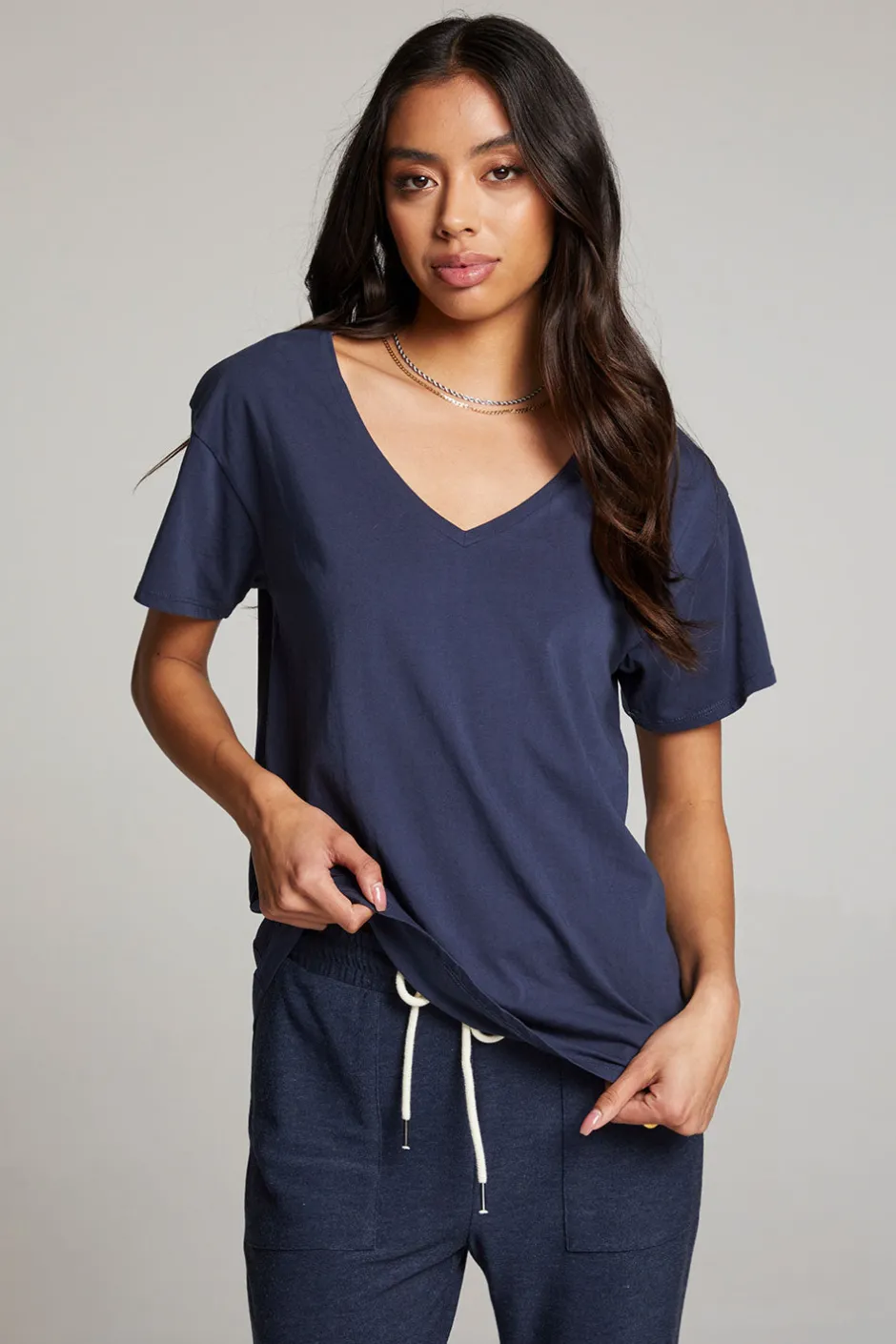 Women Chaser Brand Everyday Essential Canopy V Neck Tee