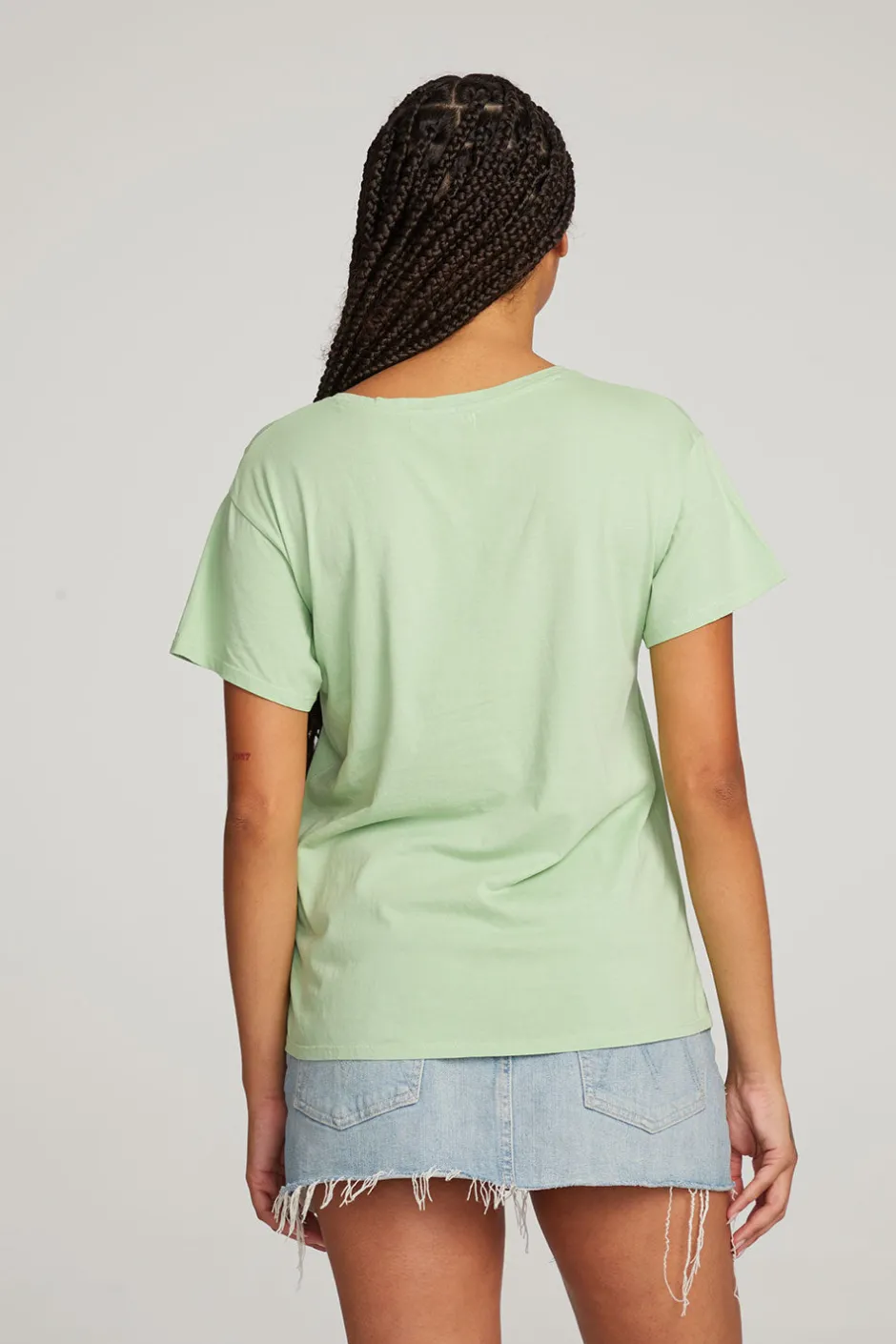 Women Chaser Brand Everyday Essential Quiet Green V-neck Tee