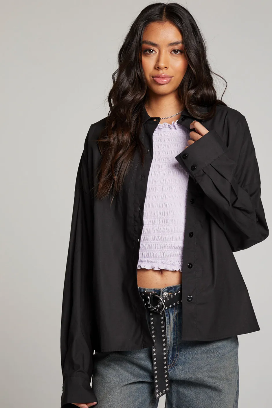 Women Chaser Brand Ezra Licorice Button Up