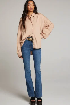 Women Chaser Brand Ezra Warm Taupe Button Up