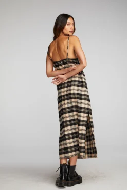 Women Chaser Brand Flannel Midi Slip Dress