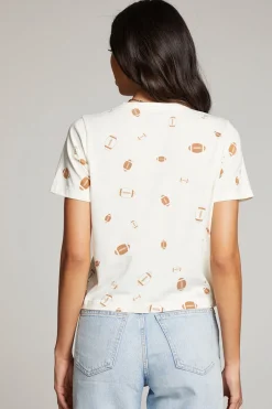 Women Chaser Brand Football Party Embroidery Tee