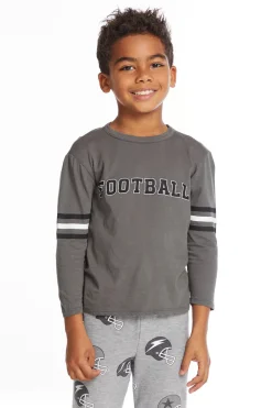 Kids/BOY Chaser Brand Football Stripes Boys Long Sleeve Crew Neck Tee