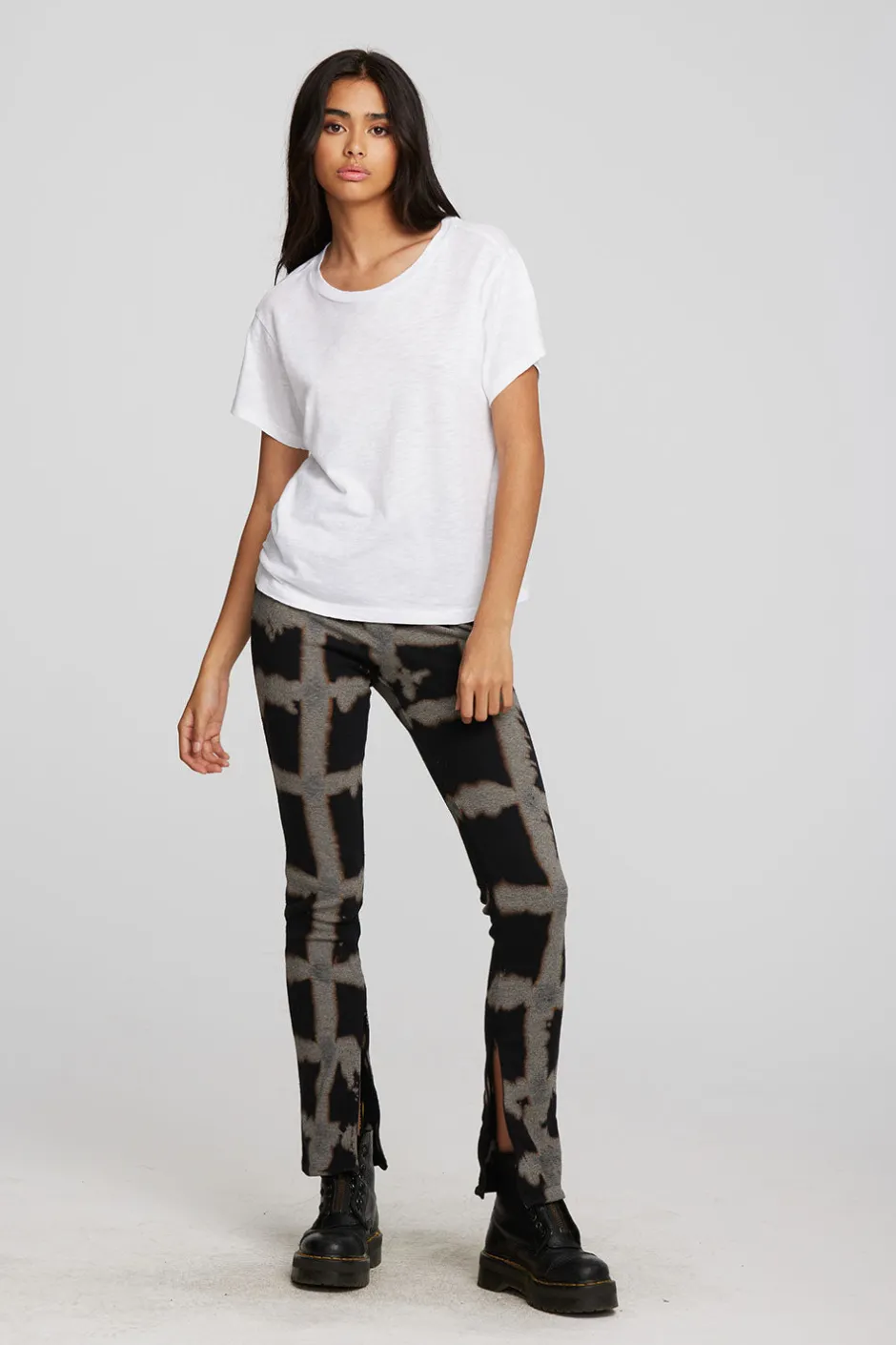 Women Chaser Brand Gauze Jersey Oversized Crewneck Tee