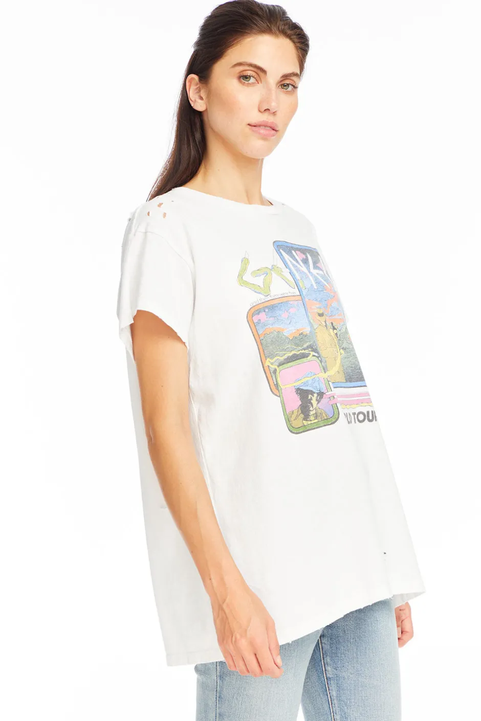 Women Chaser Brand Genesis - "World Tour '78" Distressed Crew Neck