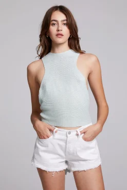 Women Chaser Brand Giana Aqua Glass Tank Top