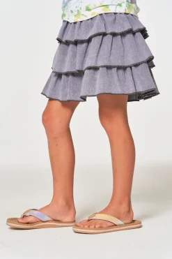 Kids Chaser Brand Girls Coastal Cloth Tiered Ruffle Skort