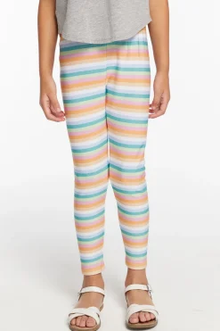 Kids Chaser Brand Girls Cozy Knit Sunshine Stripe Classic Slim Legging