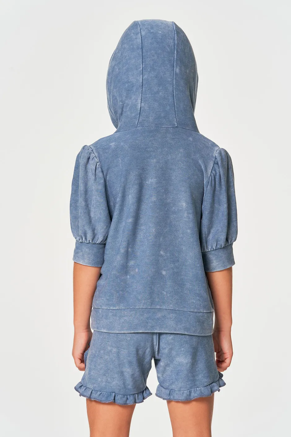 Kids Chaser Brand Girls RPET Cozy Knit 3/4 Puff Sleeve Hoodie
