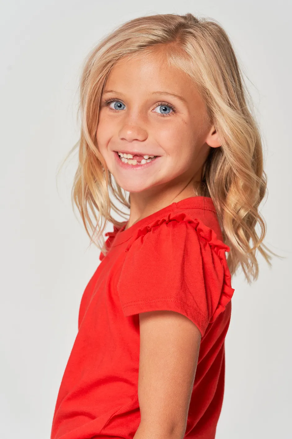 Kids Chaser Brand Girls RPET Vintage Jersey Ruffle Puff Sleeve Tee
