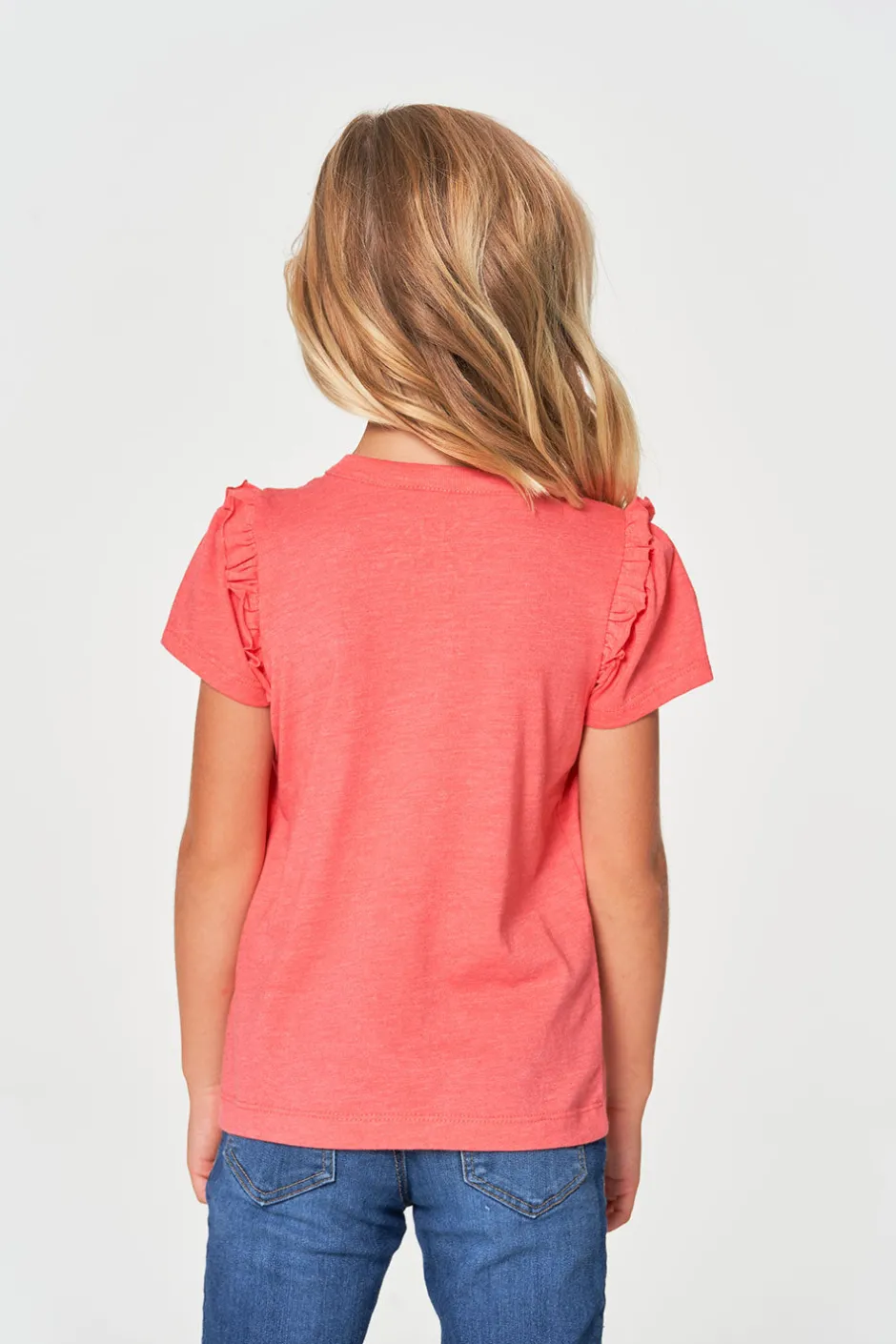 Kids Chaser Brand Girls RPET Vintage Jersey Ruffle Puff Sleeve Tee