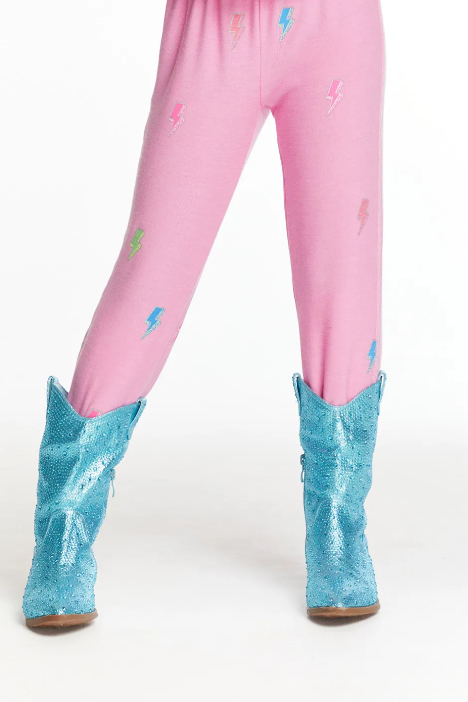 Kids Chaser Brand Glitter Bolts Girls Pant