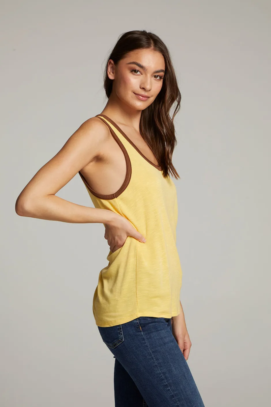 Women Chaser Brand Gloria Banana Cream Tank Top