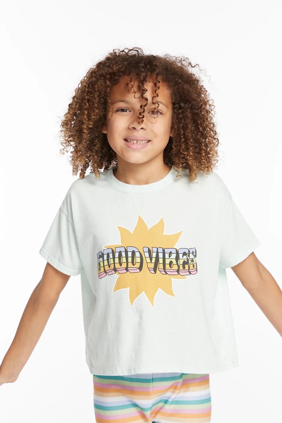 Kids Chaser Brand Good Vibes Sun Girls Tee