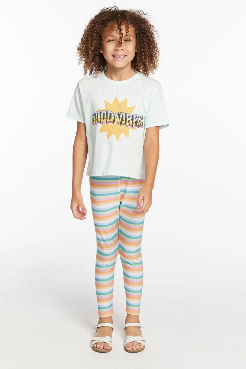 Kids Chaser Brand Good Vibes Sun Girls Tee