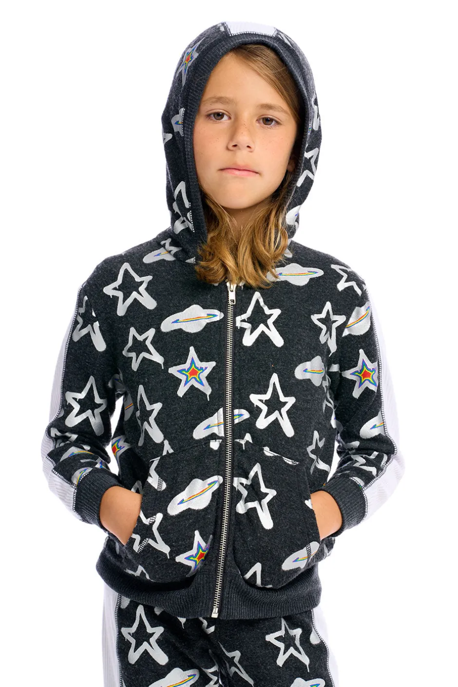 Kids/BOY Chaser Brand Graffiti Saturn Zip Up Hoodie
