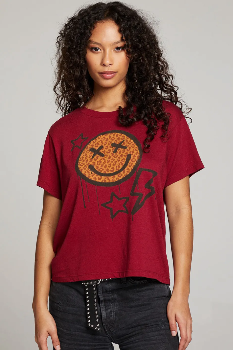Women Chaser Brand Graffiti Smile Tee