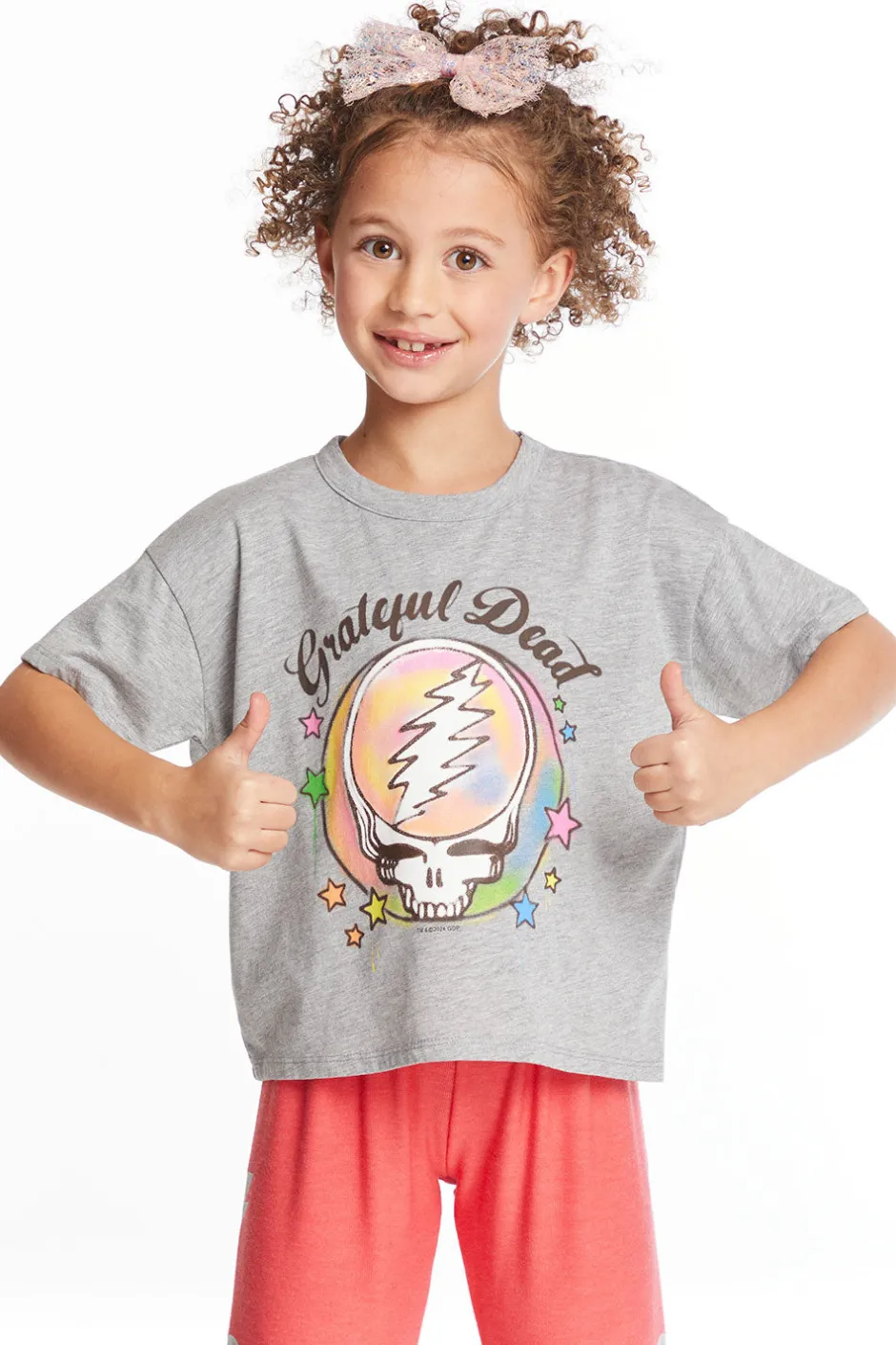 Women/Kids Chaser Brand Grateful Dead Airbrushed Steal Your Face Girls Tee