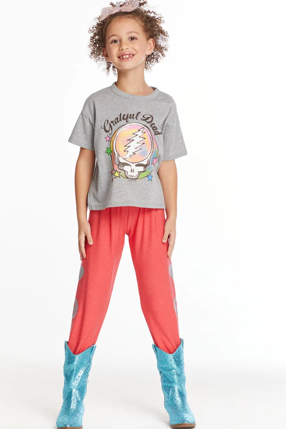 Women/Kids Chaser Brand Grateful Dead Airbrushed Steal Your Face Girls Tee