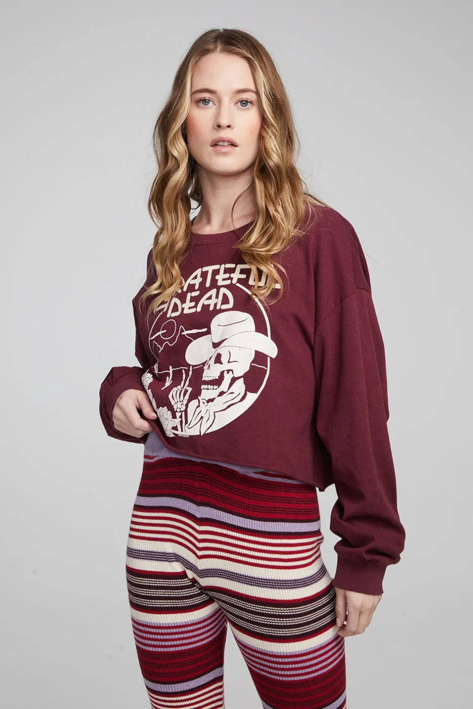 Women Chaser Brand Grateful Dead Desert Skeleton Long Sleeve