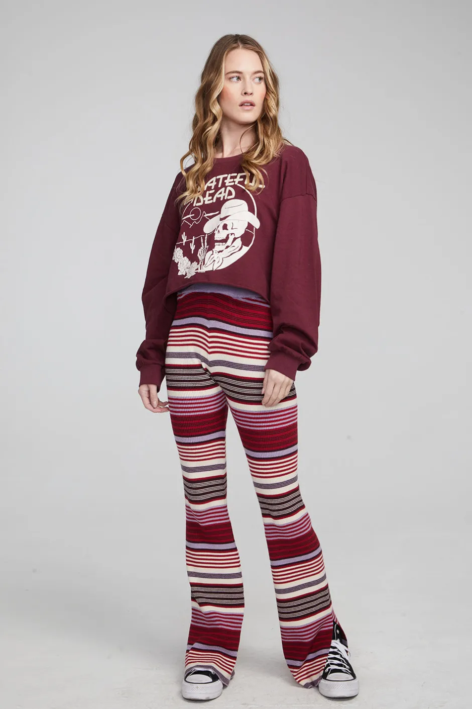 Women Chaser Brand Grateful Dead Desert Skeleton Long Sleeve