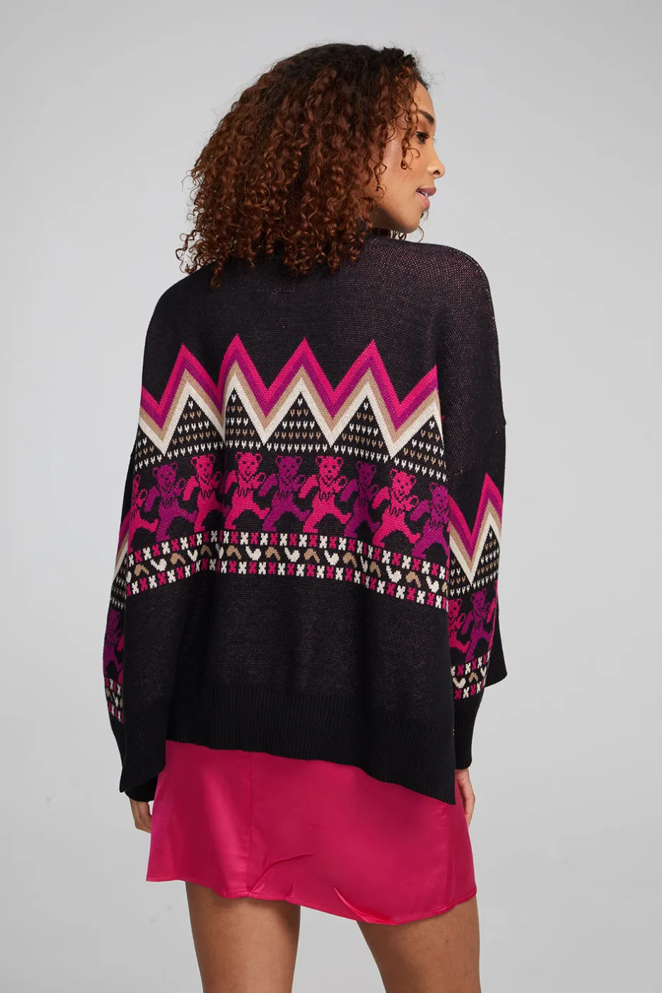 Women Chaser Brand Grateful Dead Fair Isle Bears Sweater