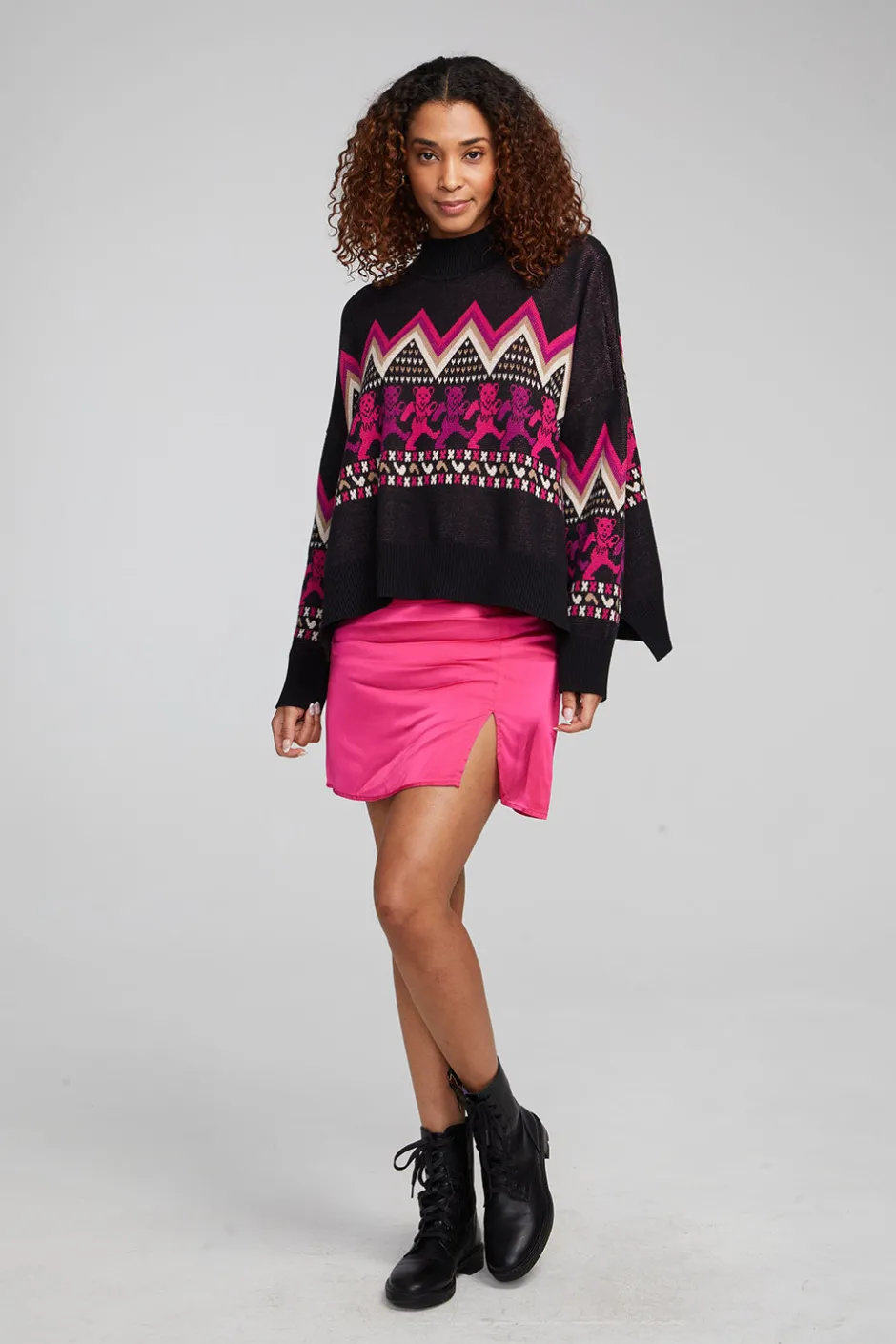 Women Chaser Brand Grateful Dead Fair Isle Bears Sweater