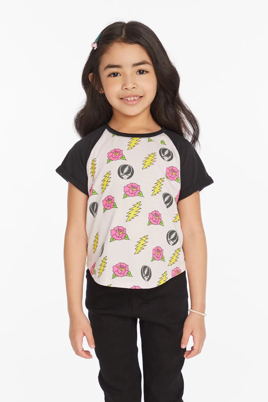 Women/Kids Chaser Brand Grateful Dead Skull & Roses Girls Tee