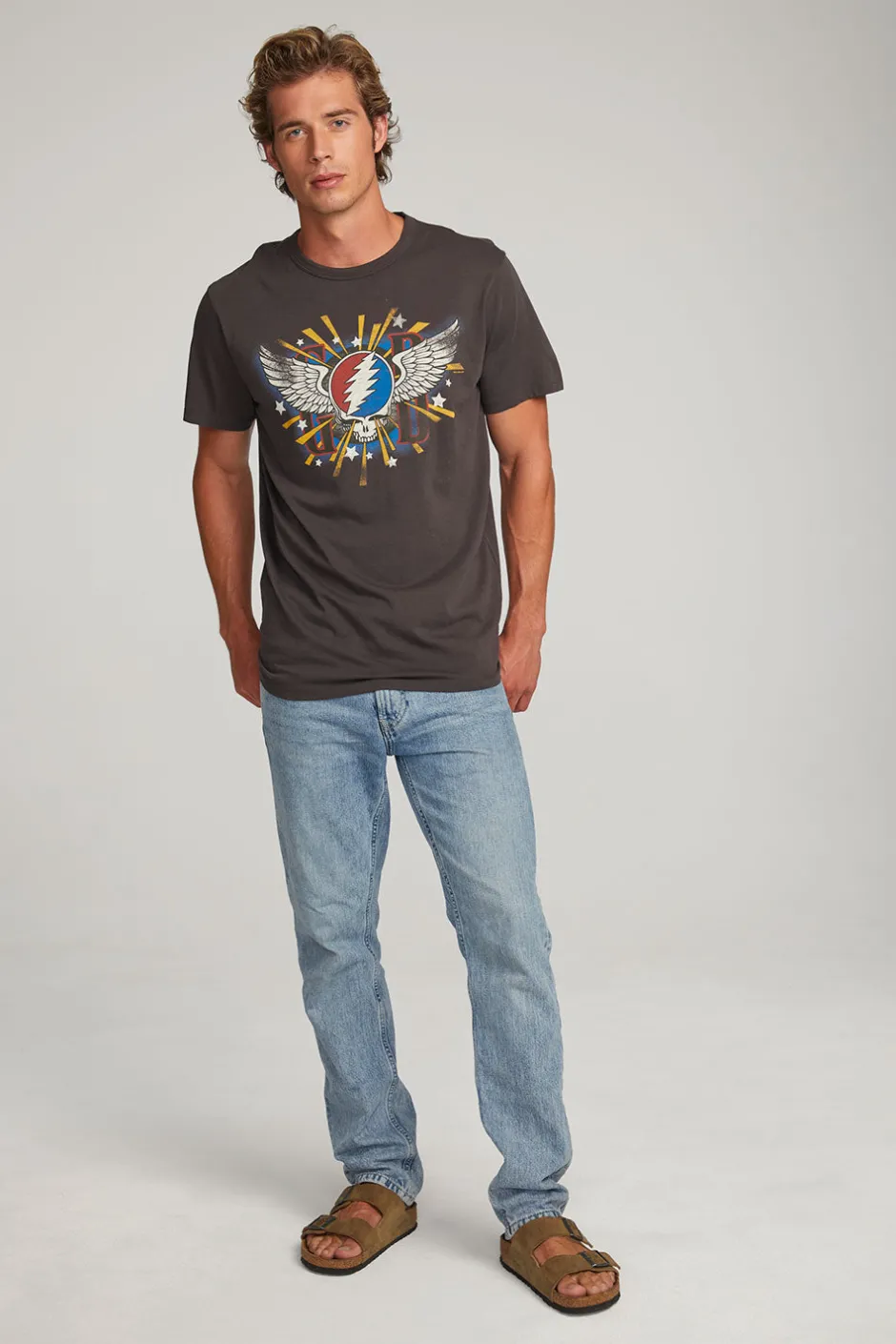 Women Chaser Brand Grateful Dead Skull & Wings Mens Tee