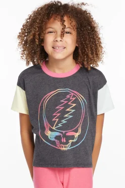 Women/Kids Chaser Brand Grateful Dead Steal Your Face Rainbow Girls Tee