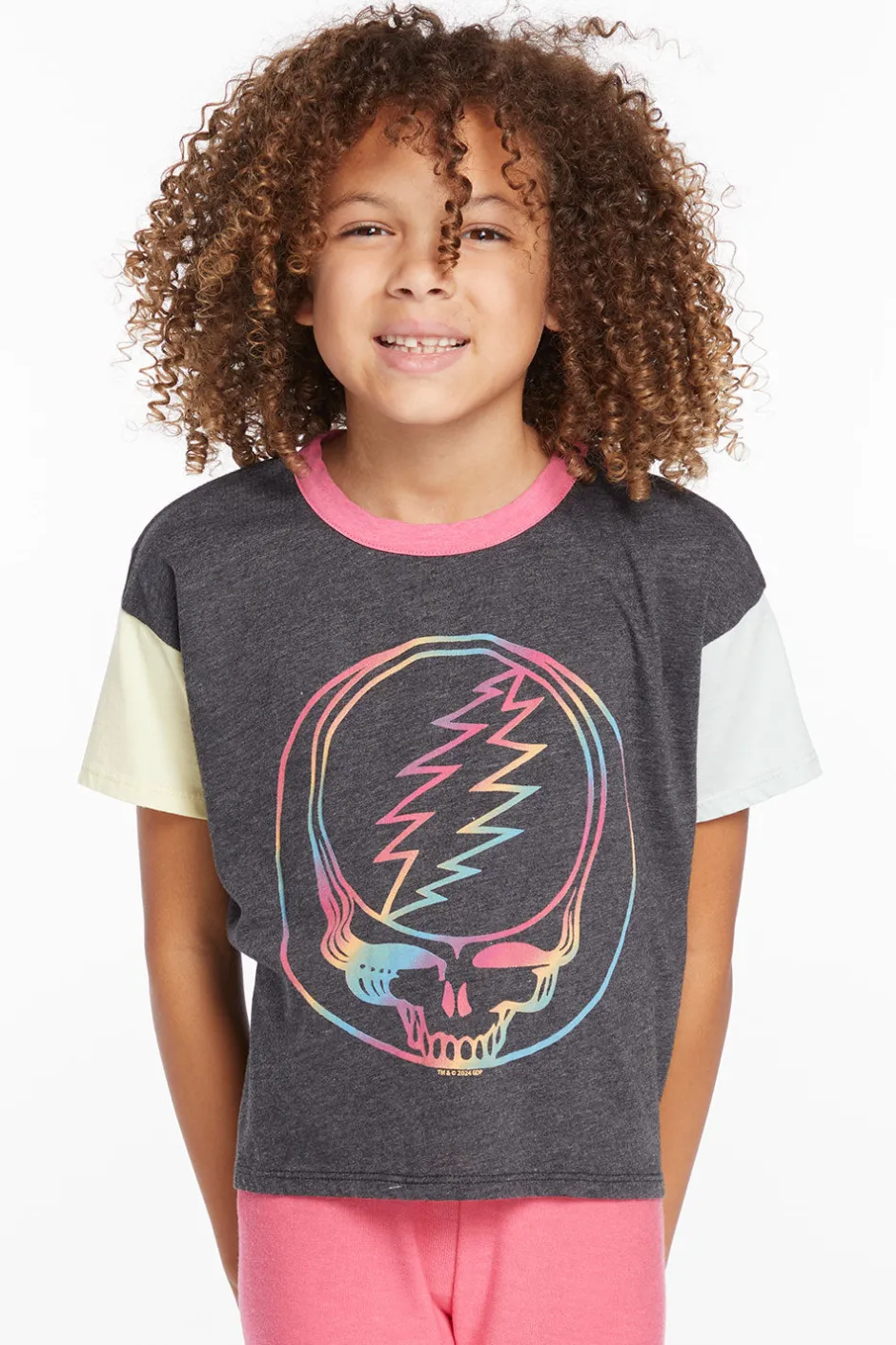 Women/Kids Chaser Brand Grateful Dead Steal Your Face Rainbow Girls Tee