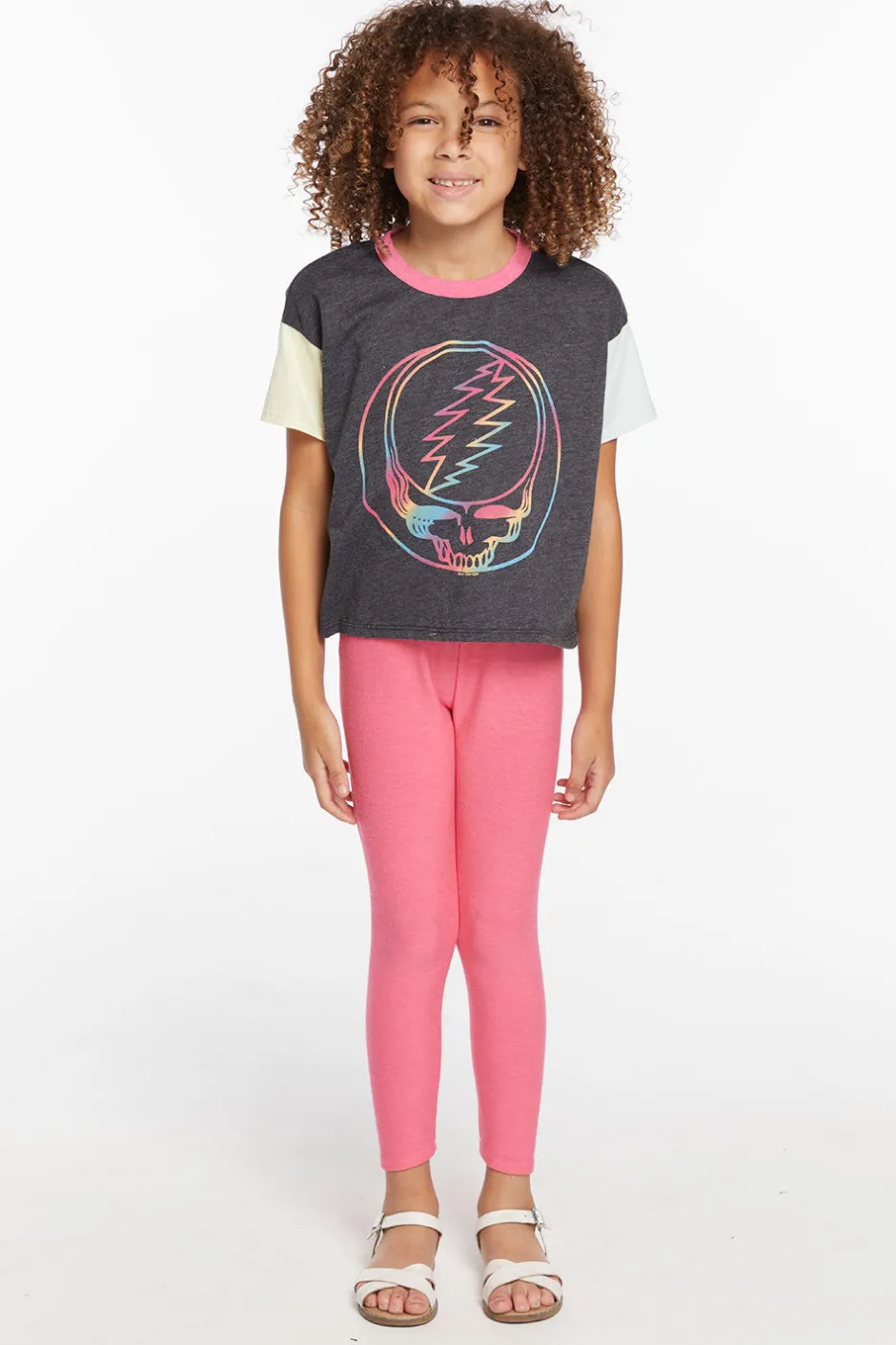 Women/Kids Chaser Brand Grateful Dead Steal Your Face Rainbow Girls Tee