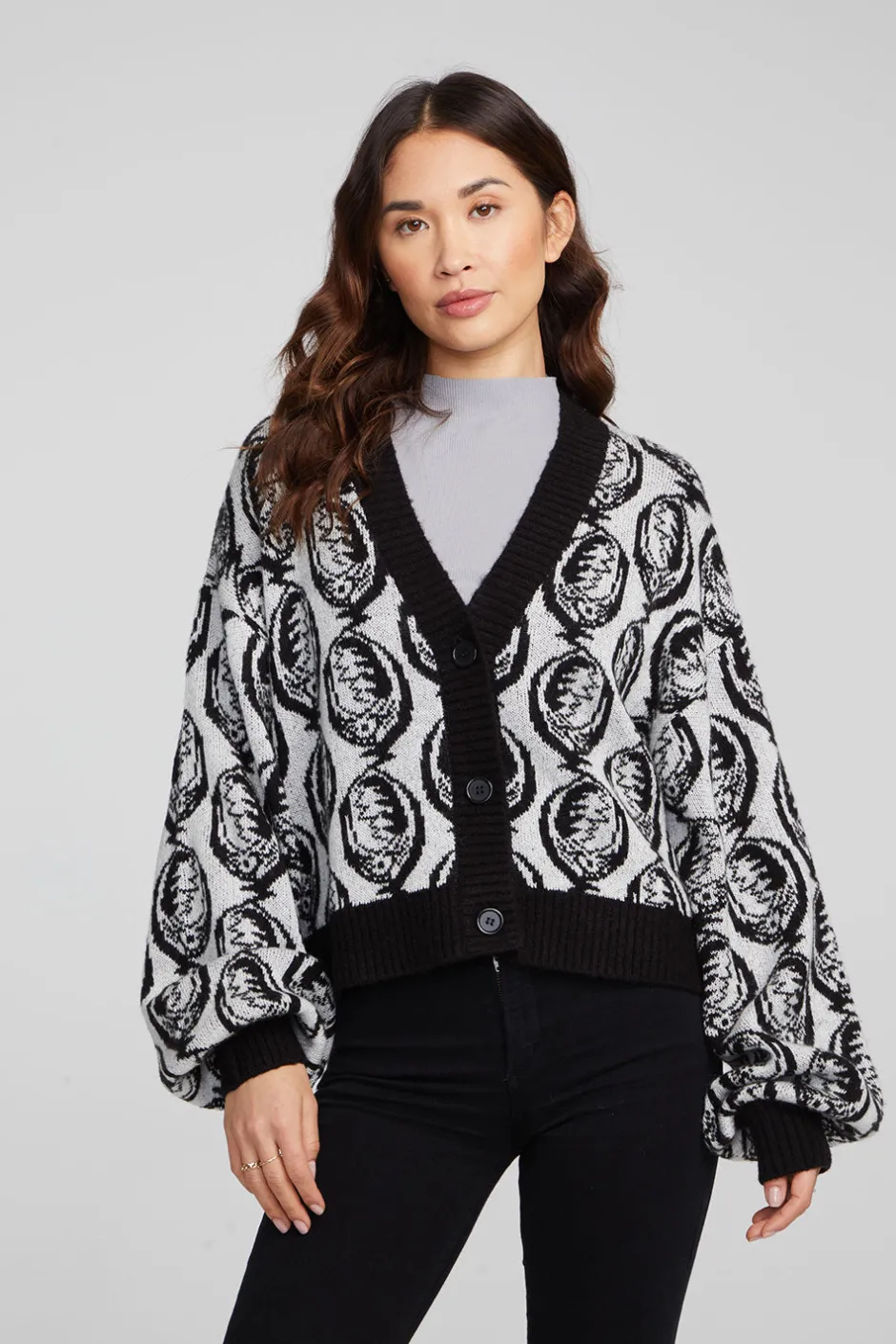 Women Chaser Brand Grateful Dead Steal Your Face Cardigan