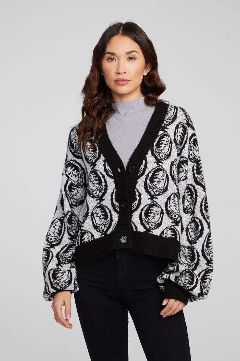 Women Chaser Brand Grateful Dead Steal Your Face Cardigan
