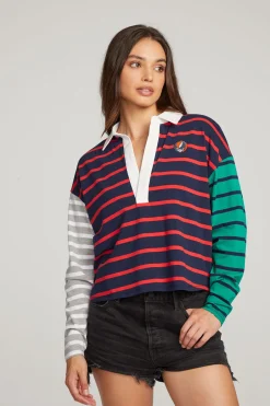 Women Chaser Brand Grateful Dead Stealie Rugby Shirt