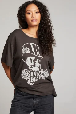 Women Chaser Brand Grateful Dead Top Hat Skull Tee