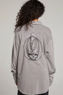 Women Chaser Brand Grateful Dead Tour Shirt Long Sleeve Button Down