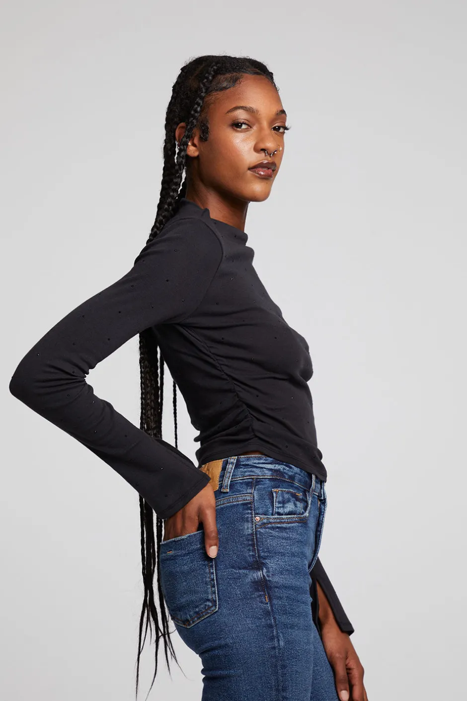 Women Chaser Brand Hailey Licorice Long Sleeve