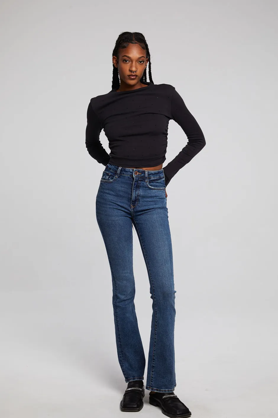 Women Chaser Brand Hailey Licorice Long Sleeve