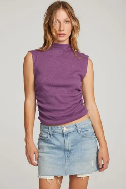 Women Chaser Brand Haileyy Eggplant Tank Top