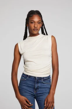 Women Chaser Brand Haileyy White Cap Grey Tank Top