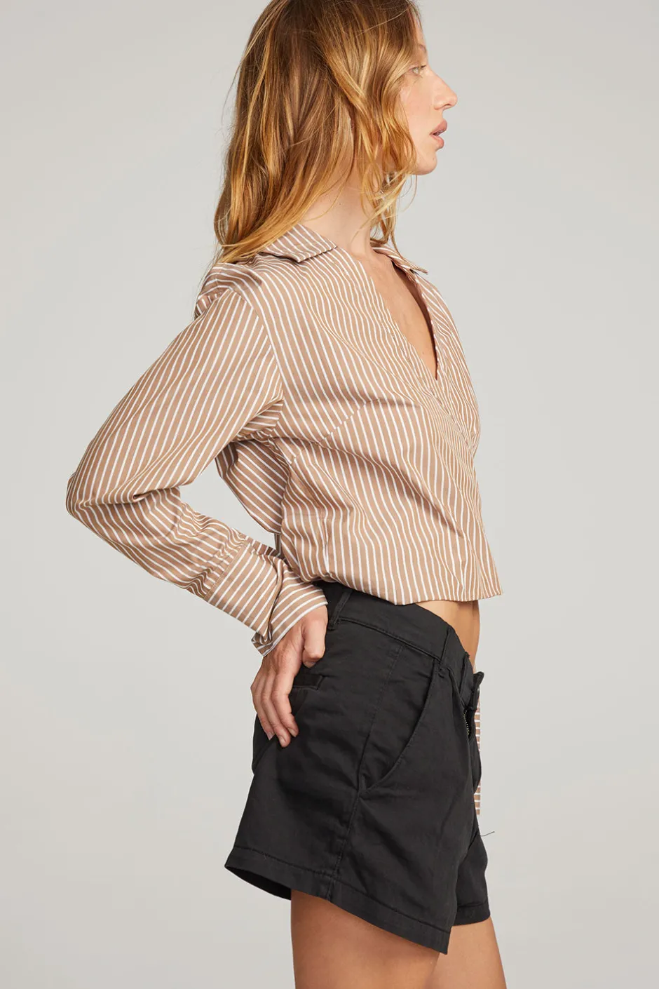 Women Chaser Brand Haley Whiskey Stripe Blouse