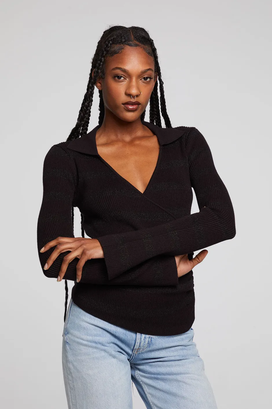 Women Chaser Brand Harper Fillmore Stripe Long Sleeve